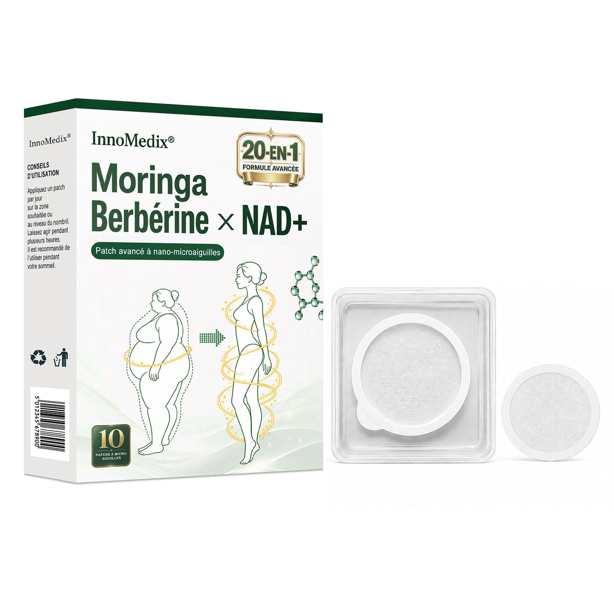 【⏰ Promotion : Plus de 30 minutes !】Moringa Berbérine x NAD+ 20-IN-1 Patch Avancé à Nano-Microaiguilles (À appliquer une seule fois par jour – des changements visibles en seulement 7 jours.)