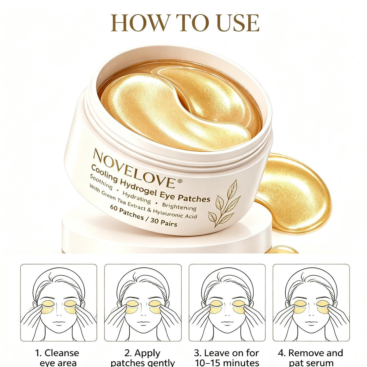 NOVELOVE® Patchs rafraîchissants pour les yeux à base d'hydrogel