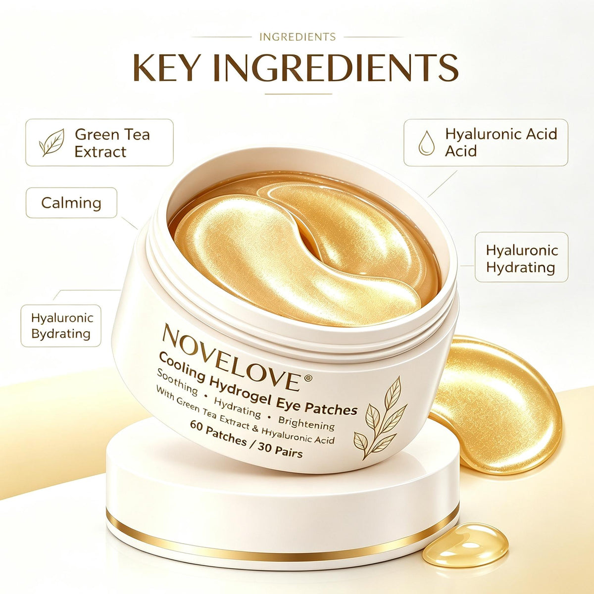 NOVELOVE® Patchs rafraîchissants pour les yeux à base d'hydrogel