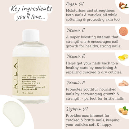 3-in-1 Nail Colour Remover with Pure Argan Oil
