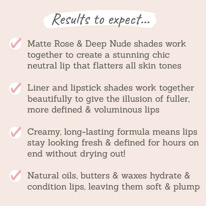 Deep Nude Lip Liner & Matte Rose Lipstick Duo