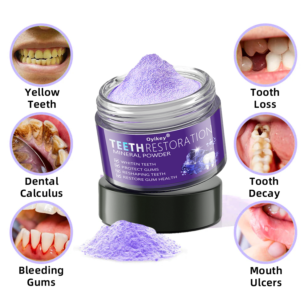 Oyikey® 🎁 Polvo Mineral para Restauración Dental (Blanqueamiento, Restauración de la Salud Dental)